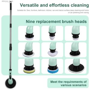 Cleaning Brushes Electric Home Kitchen Bathroom Glass Long and Short Dual Purpose Brush Multifunctional Cleaning Scrubber Abs ForL240304