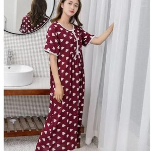 Roupa de dormir feminina manga curta lingerie de algodão para sleepshirt vestir roupa de noite tamanho vestido de noite pamas womens nightdress dormir