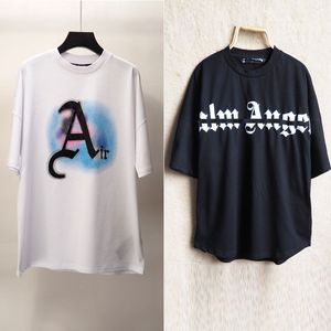 24SSショーTshirt Summer DesignerPatシャツメンズ半袖パームズクラブクラシックメンズ衣料品男服を着たカジュアルヨットTシャツエンジェル260gコットン卸売価格