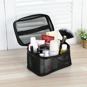 Sacos cosméticos malha transparente viagens de negócios portátil produtos de cuidados com a pele bolsa bolso viagem higiene pessoal chuveiro gel organizador