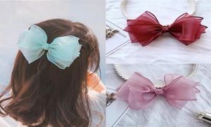 5st Fashion Four Layers garn Barrettes Bow paljett älskar hårklipp prinsessor frisyr sidoklipp fairy girl sweet spets hår accessor4416626