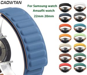 Samsung Galaxy Active 2 42mm 46mm Huawei Gt2 Amazfit Bip GTR86888539用20mm 22mmシリコン磁気革ストラップ