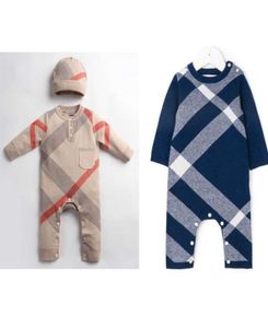 maglione Vendita al dettaglio Pagliaccetto lavorato a maglia per bambini Con berretto Pagliaccetti in cotone Body per neonato Tute per bambini vestiti da arrampicata9718950