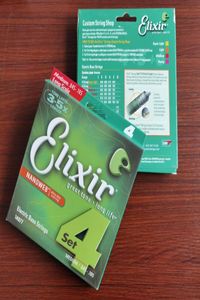 2 مجموعات 14077 4STRINGS ELIXIR BASS سلاسل Nanoweb ultra طلاء رفيع باسستسترنجز متوسطة 0451055058033