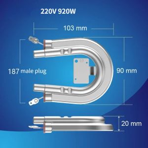 Ferramentas 220v 920w elemento de aquecimento de máquina de café, aquecedor em formato de alumínio para máquina de chá, cafeteira, peças de tubo de aquecimento elétrico