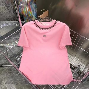 Designer de moda ano novo em torno do pescoço carta frisada camiseta algodão feminino lapela listrado estilo doce peito moda socialite malha topo