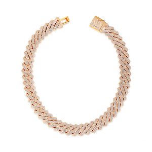 OEM ODM Fashion 925 Sterling Silver Cuban Link Chain 18K Guldpläterad mikroinvänd Zirkonhalsband Hip Hop Anpassade smycken för människan