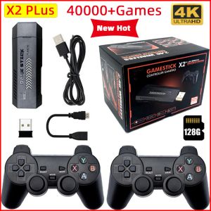 Consoles New Hot 4K Game Stick Retro Video Games Console Wireless Controller 128GB Built in 40000+ Games For PS1/N64/DC Christmas Gifts