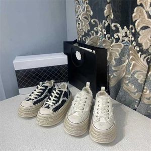 36% rabatt Sport 2024 Liten doftande Biscuit Womens vår och sommar Nytt gräs vävt tjockt Solade Small White Fishermans High Canvas Shoes