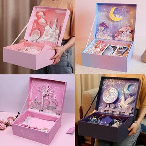 3D Relief Stereo Gift Boxes with Lids Large Cartoon Wrap box Valentines Day Packing for Girls Kid Friend Birthday 240223