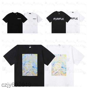 Purple Brand t shirt Mens Designer t shirt Womens Graphic Alphabet Print Sportswear T-shirt 100% cotton High Street Graffiti Hipster Loose casual short-sleeved shirt