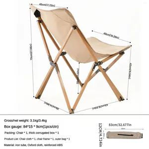 Lägermöbler utomhus aluminiumlegering vikstol bärbar camping svart stor stålrör lätt fjäril