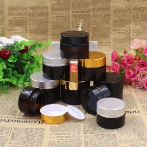 20G 30G 50G Amber Glass Jar Pot Skin Cree Cream Refillable Bottle Cosmetic Container Makeup Tool for Travel Packing F1222 11 LL