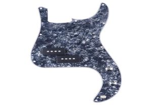 PB P Bass Prewired Loaded Pickguard Scratch Plate with Pickup for 4 String P Bass Black Red Pearl6201387