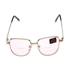 Classic Unisex Metal Frame Bifocal Reading Glasses Spectakles Reader Clear Solglasögon Eyeglass Diopter 1040 10pcslot 6871195