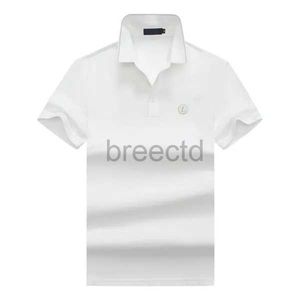 Camisetas Designer Men's Polo Mens Polos Camisa Top Alta Qualidade Puro Algodão Sólido Cor Pescoço T-shirt Apertado Manga Curta M-3X 240304