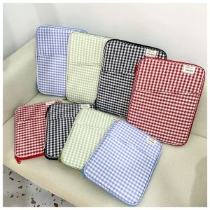 Backpack Canvas Pouch for Ipad PRO11 for Macbook13 14 Inch Laptop Tablet PC Bag Plaid Series Organizer Shell Sleeves Holder Bag