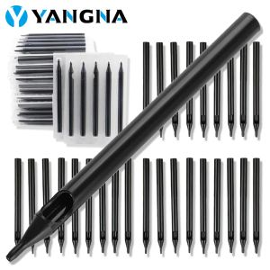 Macchina Yangna 50pcs Tasti per tatuaggi usa e getta Tubi di dimensioni rotonde RT Black Long Tattoo Tips Tubo di ugello per tatuaggio Tattoo Supply Tattoo