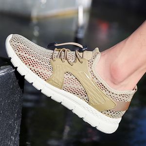 Rinnande skor män komfort platt mjuk andningsbar khaki svart grå olivskor herr tränare sport sneakers storlek 38-44 gai color16