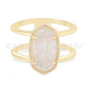 Desginer kendras scotts collana di gioielli Gioielli di stile di vendita caldo Serie Ks Doppio anello semplice ed elegante con diamanti intarsiati