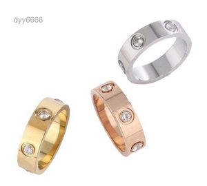 Fashion Luxury Designer Cartiyaryly Band Rings Titanium Steel Ring Slotted Nail Diamond Ring Index Finger Ring Couple Pair Ring 18k Rose Gold Bracelet 5f43