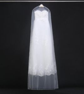 Nuova copertura antipolvere da sposa in tulle bianco trasparente economica Plus Size 180 cm copertura per indumenti custodia da viaggio copertura antipolvere senza fondo nuziale Ac6260865