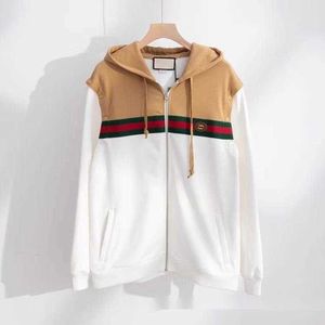 Sweatshirts Rätt version av Gujias kläder Seglingstil Kontrast Färg Ribbontröja Jacka med G Home Panel Löstagbar ärmjacka Hoodie
