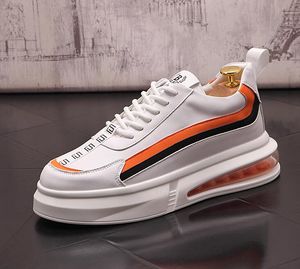 Lätt designer Sneakers White Classic Platform Men Business Sport Dress Wedding Party Shoes Fashion Lace-Up Thick Bottom Driving Walking Loafers 48438