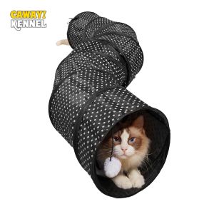 Toys Cawayi Kennel Pet Cat Tunnel Sshape Collapsible Hole inomhus utomhus Tube Tunnel Cat Pet Toy Spacesaving Cat Training Toy