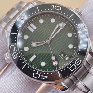 U1 Sapphire Glass 41MM Automatic Mechanical Mens Watches Green Dial Diver 300 Upgraded Stainless Steel Bracelet Ceramic Rotatable Bezel Transparent Case Back
