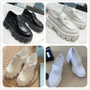 Designer fashion Luxury Classic shoes triangle leather loafers womans shoes thick soled British style small leather shoes Casual outdoor shoes