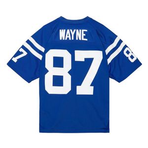 Stitched football Jersey 87 Reggie Wayne 2006 white blue mesh retro Rugby jerseys Men Women and Youth S-6XL