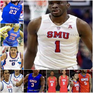 Maglia da basket personalizzata SMU Mustangs Maglia cucita NCAA Qualsiasi nome Numero Uomo Donna Gioventù ricamato Jalen Smith Isiaha Mike Feron Hunt Zhuric Phelps Trey Utter