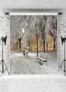 Dröm 7x5ft220x150cm Vinter snöbakgrund Vit snöskogspografi Bakgrund för pograf barn Holiday PO Shoot 4753031