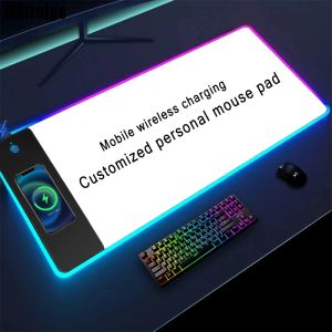 Pads Mairuige Wireless Charging Mouse Pad Rgb CUSTOMIZED Mousepad Gaming Setup Zubehör Diy Desk Mat Table Keyboards Dropshopping