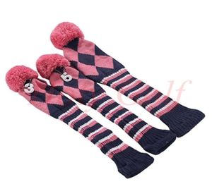 1 3 5 one Set NEW Pom Pom Head Covers Knit Sock Golf Club Cover Headcovers8695074