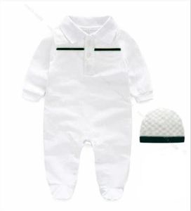 Neuankömmling mode neugeborenen baby overalls kleidung baumwolle kleinkind baby junge mädchen strampler Und hut 012 monate2790942