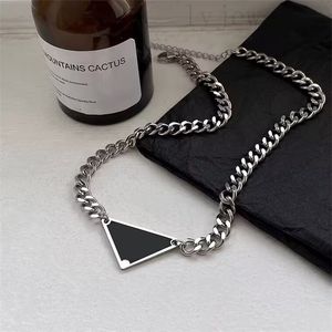 Pendant love necklace womens mens chain silver color triangle designer cool metal punk fashion male classical Designer hip hop jewelry necklaces women ZB011 F4