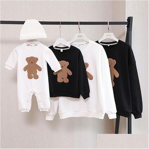 Spring And Autumn Sweater Family Matching Clothes Embroidery Cartoon Bear Father Son Mother Daughter Long-Sleeved Shirt 211025 Drop D Dhzrh