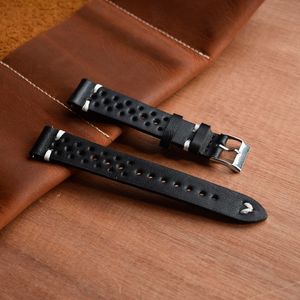 Onthelevel Leather Watch Strap 18mm 19mm 20mm 22mm Watch Band Armband Porous WatchBands Mens armbandsur Band Y200918249I