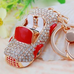 Keychains Senior Quality Charm Open Car Supercar Auto Model Keychain Inlaid Rhinestone Key Chain Rings Lady Ryggsäck Pendent Gifts