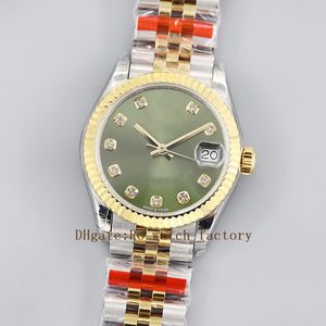 TW Factory Ladies Watches Women 31 mm 279171 Diamentowy tarcza 904L Bransoletka stalowa 2824 Automatyczne zegarek na rękę Sapphire Waterproof Watch