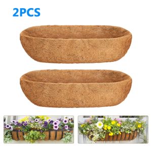 Satser Trough Coco Fiber Replacement Liner för Window Box Hanging Planter Coconut Coir Garden Grönsaker Pot Staket Blomma korgar