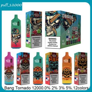 Originale Bang Tornado Box 12000 Sbuffi Vaporizzatori monouso con penna Vape Bang vapes Sigarette elettroniche con bobina a rete Luci a LED VS Bang box 12000 vapes