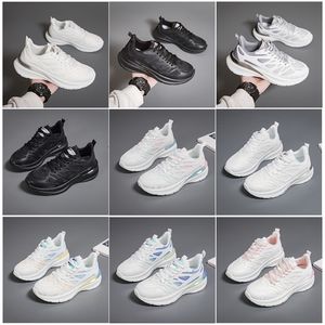 2024 Nya män Kvinnor Skor Vandring Running Flat Shoes Soft Sole Fashion White Black Pink Bule Bekväm sport Z520 GAI