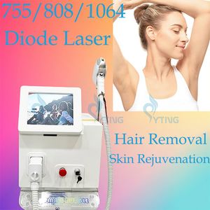 Triplo comprimento de onda Diodo de titânio a laser permanente de remoção de cabelo de depilação a laser Remoção de cabelo rejuvenescimento da pele