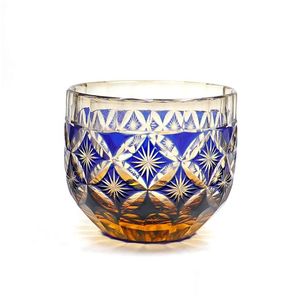 Wine Glasses Japanese Crystal Amber S Drink Glass Tequila Bar Cocktail Cup Edo Kiriko Hand Engraved 2Oz Drop Delivery Home Garden Ki Dhfeq