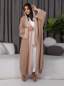 Sets Siskakia Fashion Muslim Set Business Women's Bottoming Jumpsuit and Kimono Abaya 2 Pieces Gown Suit Middle East Islamic Clothing