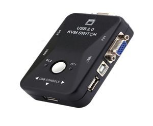 Novo 2 portas vga usb kvm switch divisor controlador automático teclado mouse impressora até 192014401184661