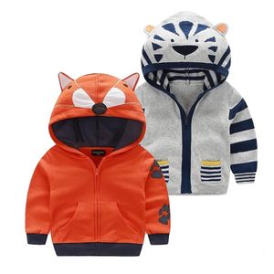 Cappotti per bambini Cartoon Felpe con cappuccio Giacca tigre per ragazzo Ragazza Volpe Orecchio animale Felpa con cappuccio Bambini Con cappuccio Bambino Autunno Primavera 18-6Y JYF 240301